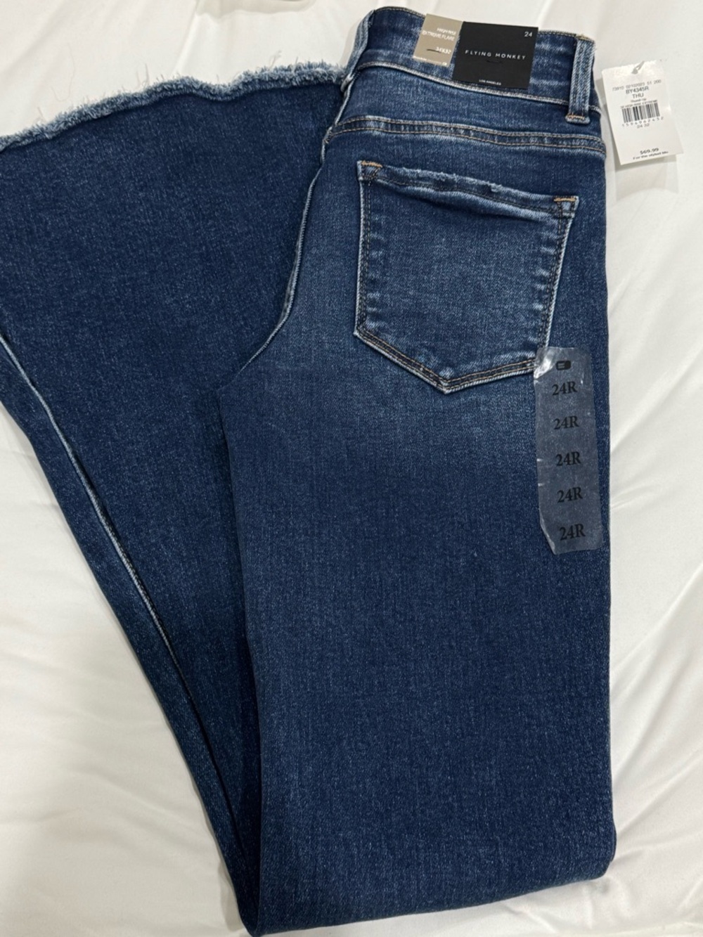 Flying Monkey Dark Blue High-Rise Flare Jeans